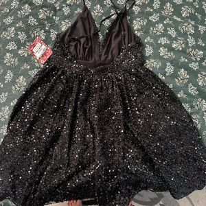 Black Sequin Babydoll Dress size M